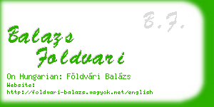balazs foldvari business card