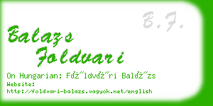 balazs foldvari business card